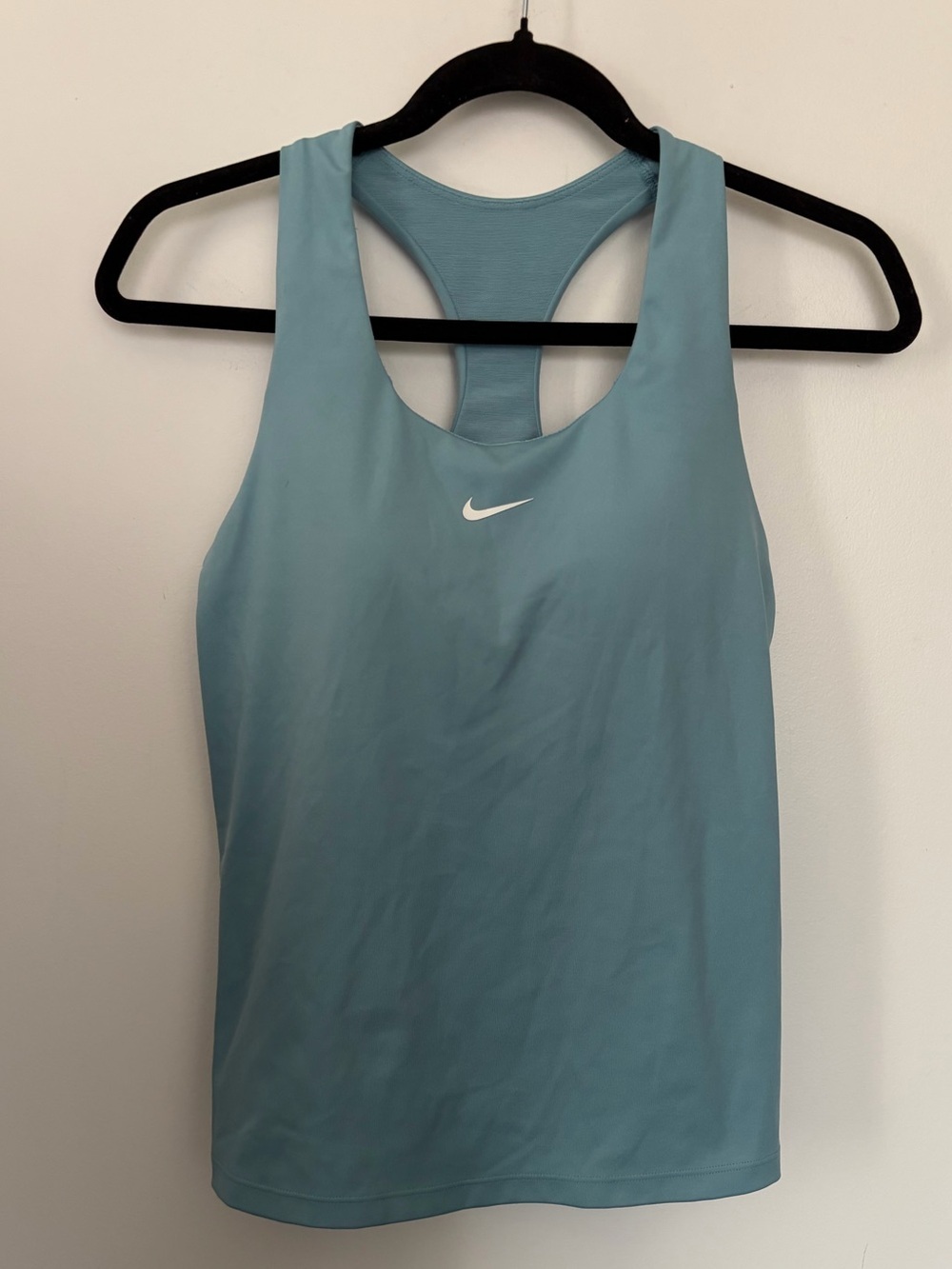 Nike Women's Light Teal Racerback Tank Top with built-in Bra - M